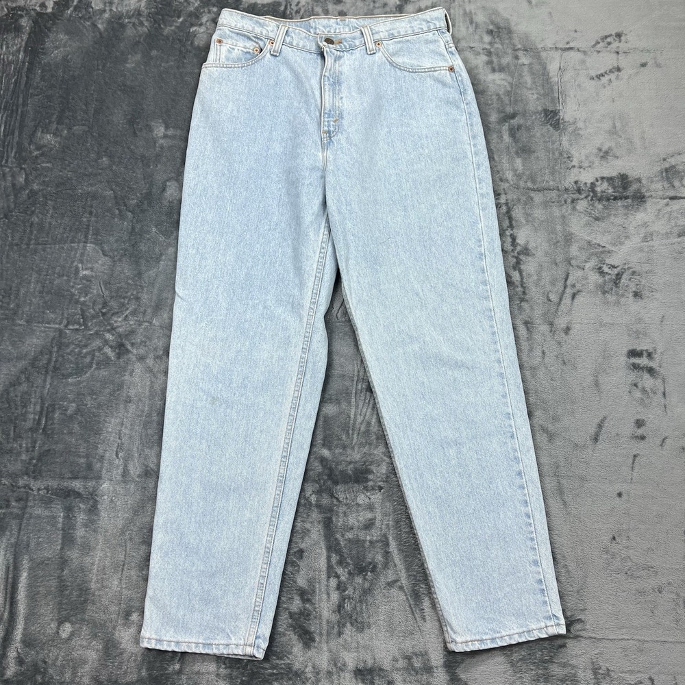 VTG 1995 Levi's 521 Woman's Size 14‎ Petite Stone Wash Denim Jeans 32X29 USA 90s